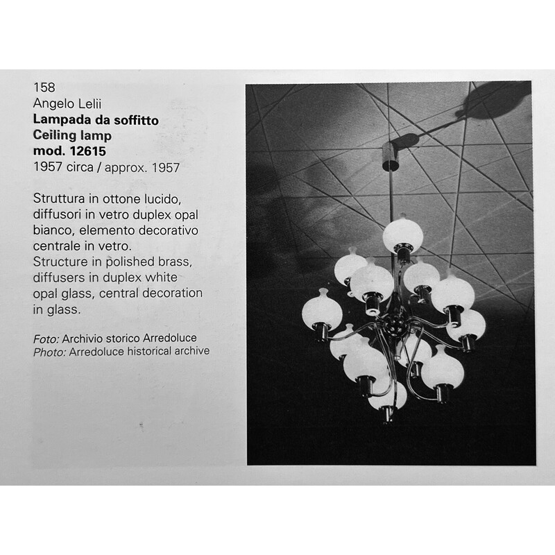Vintage chandelier by Angelo Lelii for Arredoluce, 1957