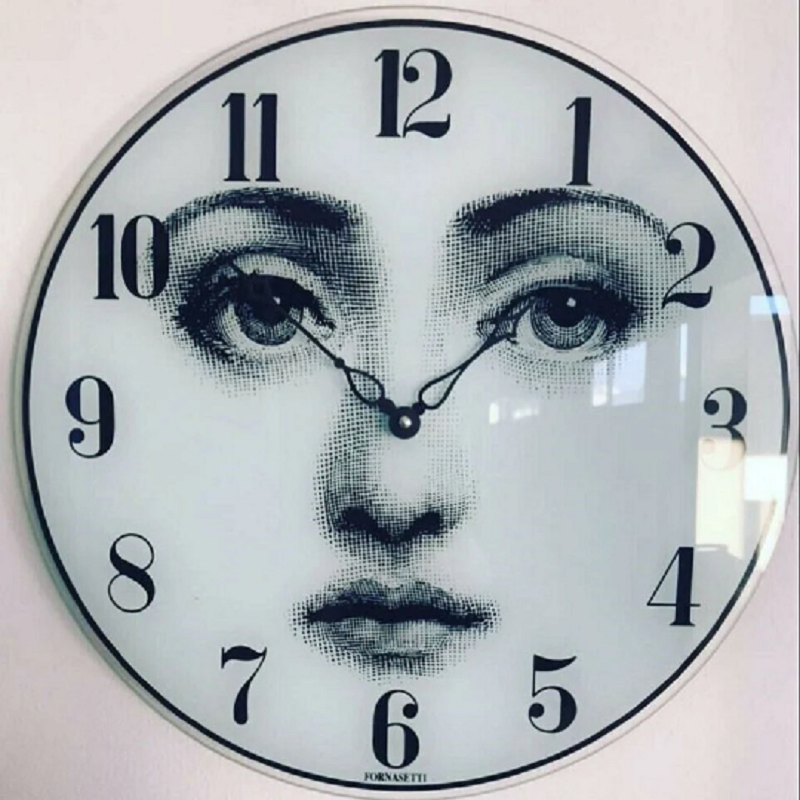 Horloge murale vintage Viso par Fornasetti pour Lina Cavalieri