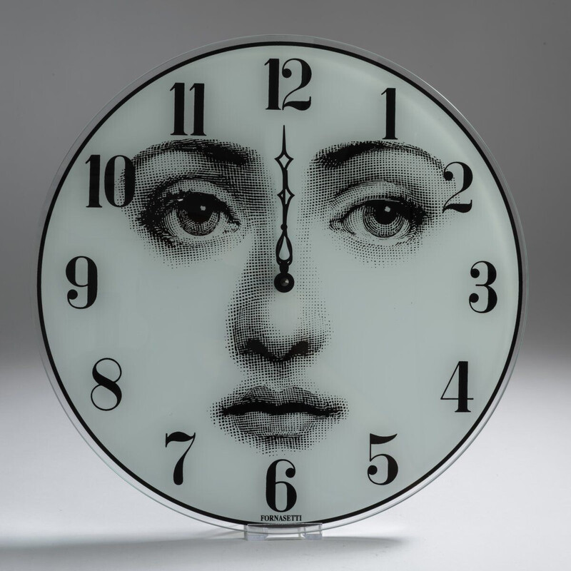 Vintage Viso wall clock by Fornasetti for Lina Cavalieri