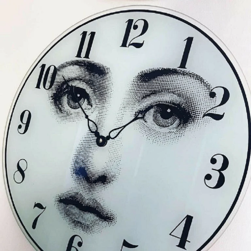 Vintage Viso wall clock by Fornasetti for Lina Cavalieri