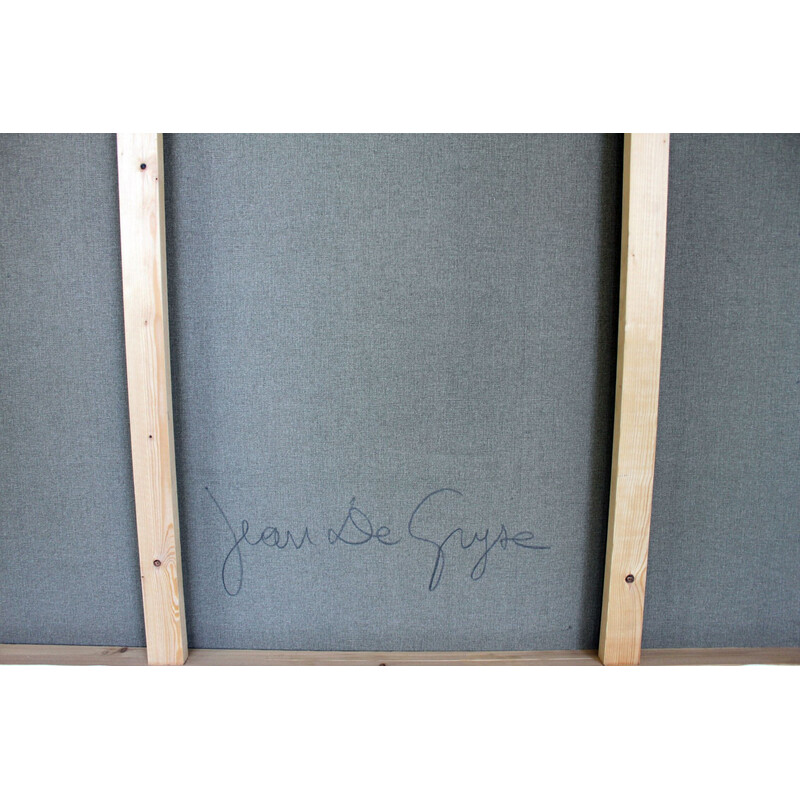 Acrilico su tela e carta vintage di Jean de Gryse