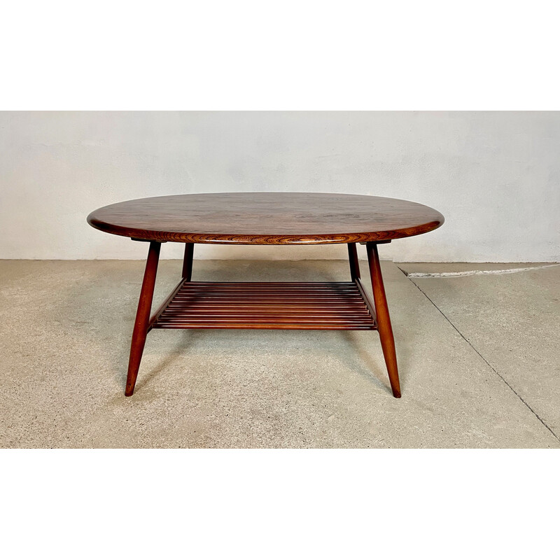 Tavolino ovale vintage con ripiano di Lucian Randolph Ercolani per Ercol, 1950