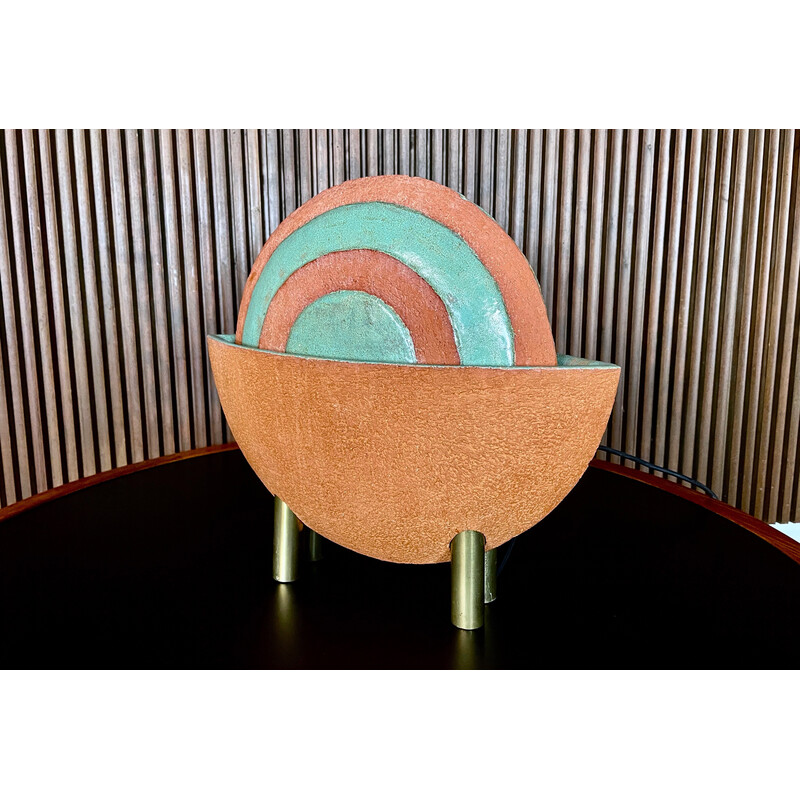 German vintage sculptural Art ceramic indoor fountain by Ceramist Martin Reinhardt, 1980s