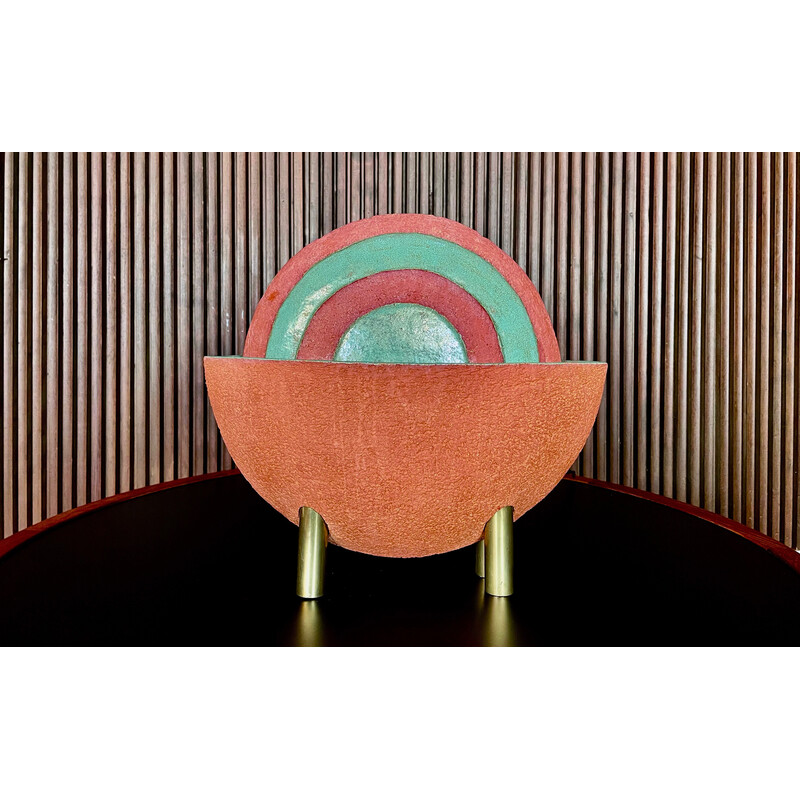 German vintage sculptural Art ceramic indoor fountain by Ceramist Martin Reinhardt, 1980s