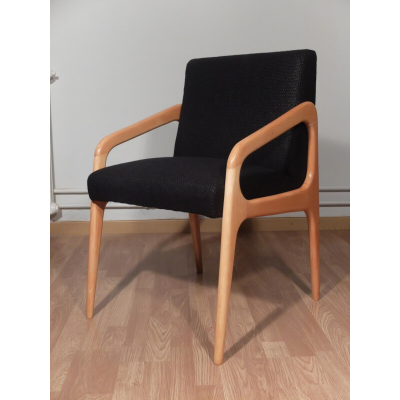 Stella chairs in black wool - 1950s