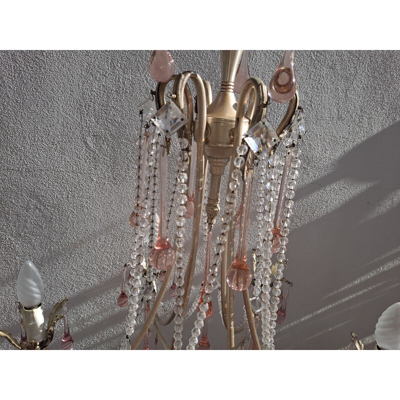 Lámpara de cristal de Murano vintage, Italia años 40
