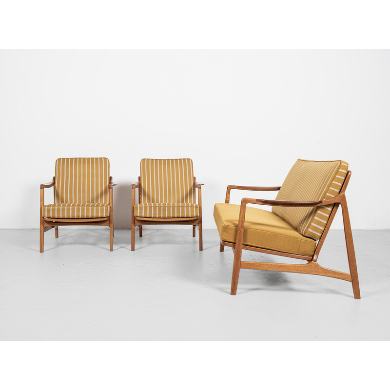 Mid century living room set in oakwood and teak by Tove and Edvard Kindt-Larsen for France and Daverkosen