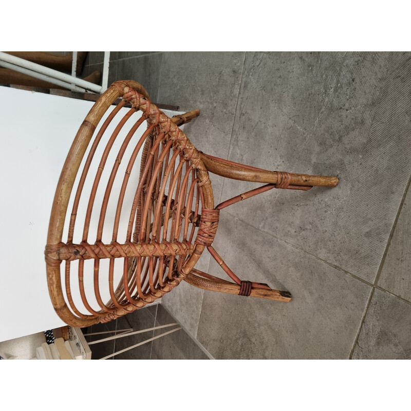 Vintage rattan armchair for children