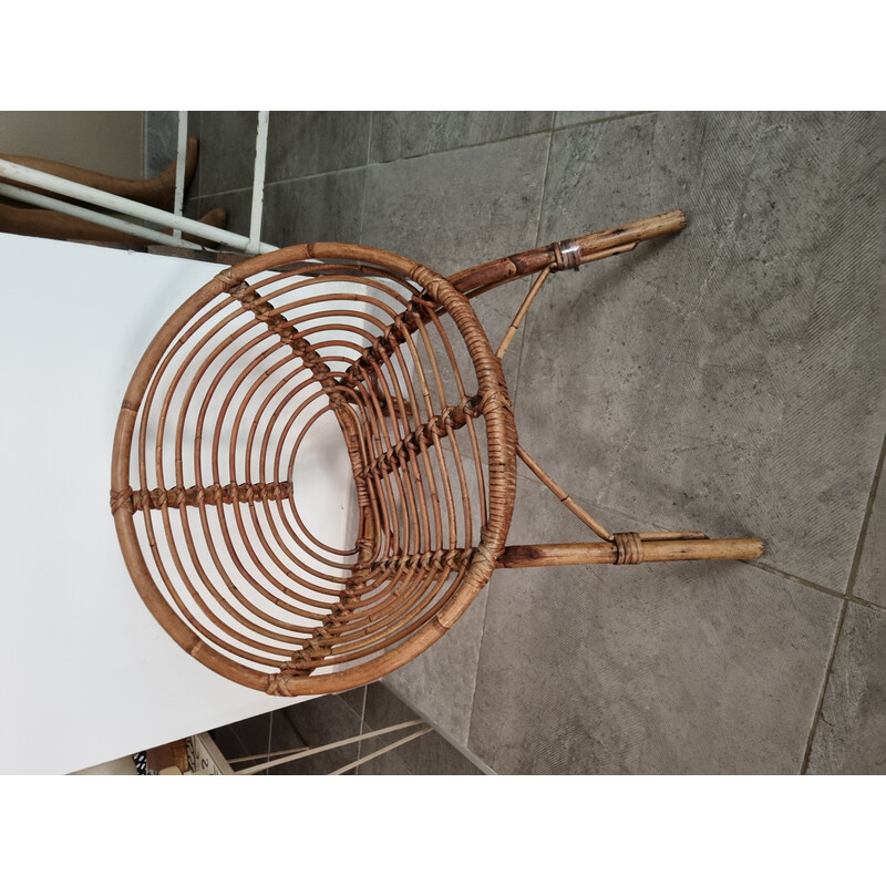 Vintage rattan armchair for children