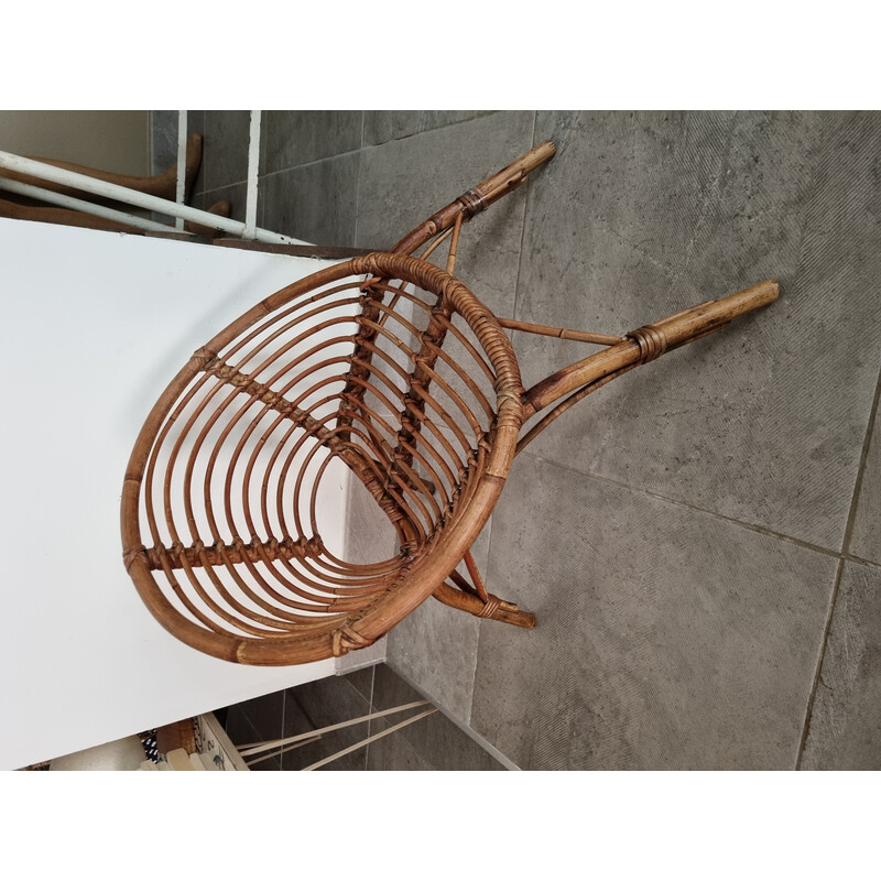 Vintage rattan armchair for children