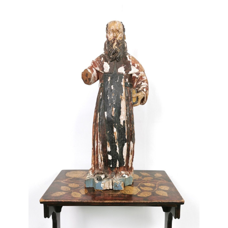 Mid century Southern European polychrome Saint religious figure