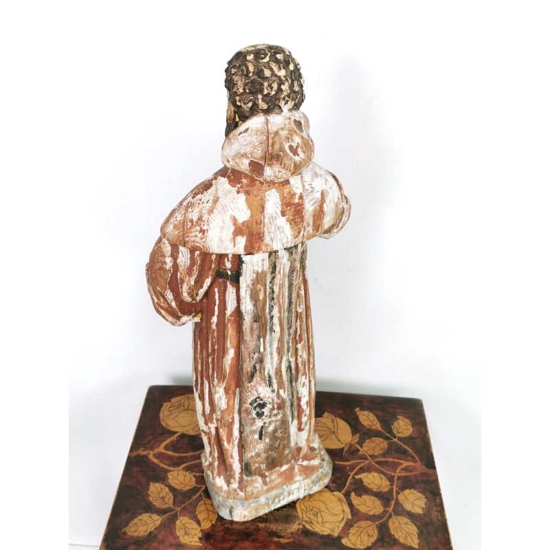 Figure religieuse vintage polychrome du sud de l'Europe