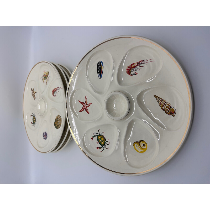 Vintage oyster plates by Salins, 1950