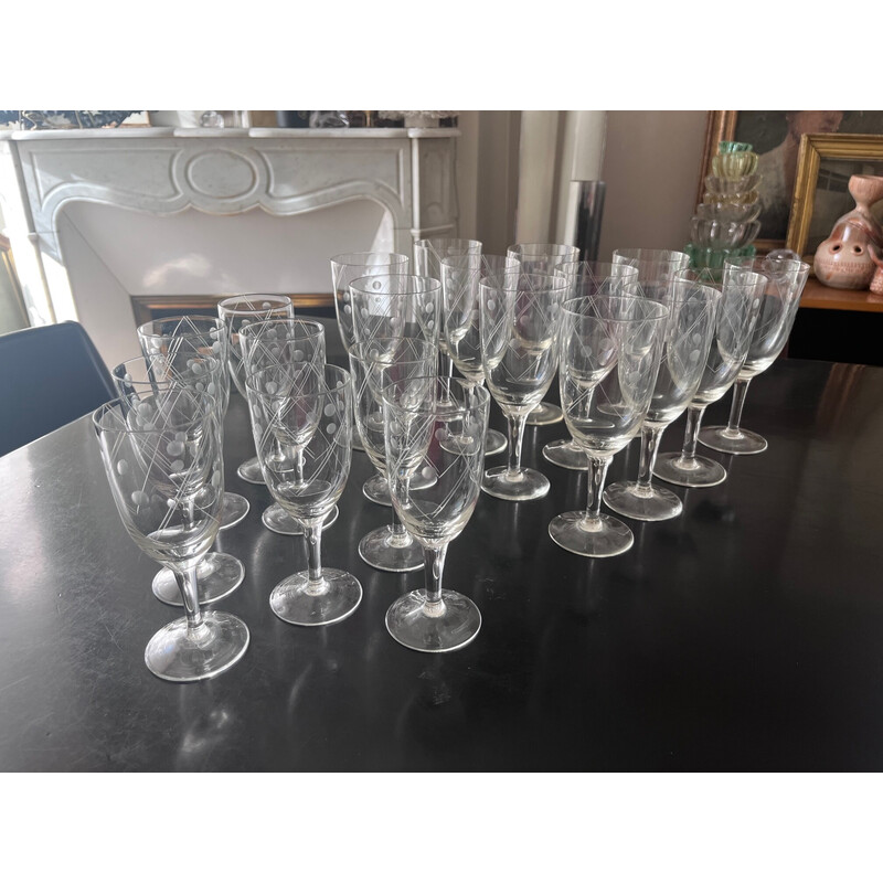 Set di bicchieri vintage cesellati, 1950