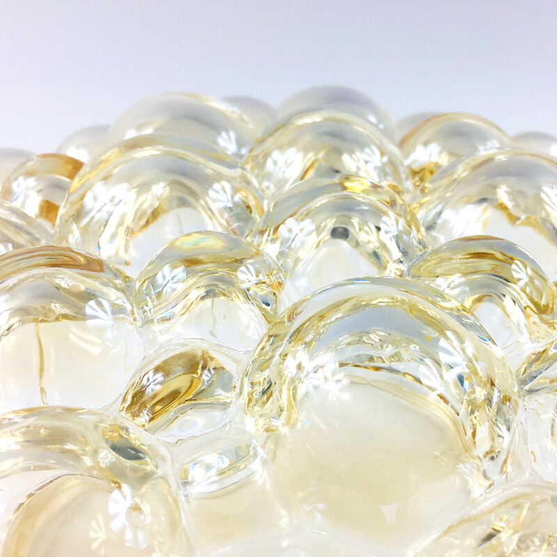 Mid-century amber Bubble glass ceiling lamp by Helena Tynell for Limburg, Germany 1970s
