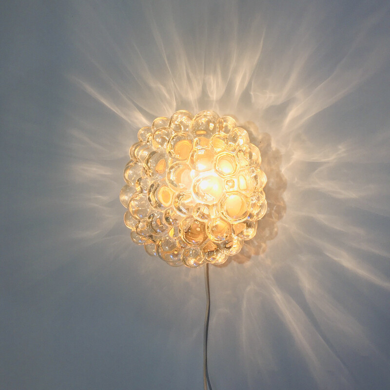 Mid-century amber Bubble glass ceiling lamp by Helena Tynell for Limburg, Germany 1970s