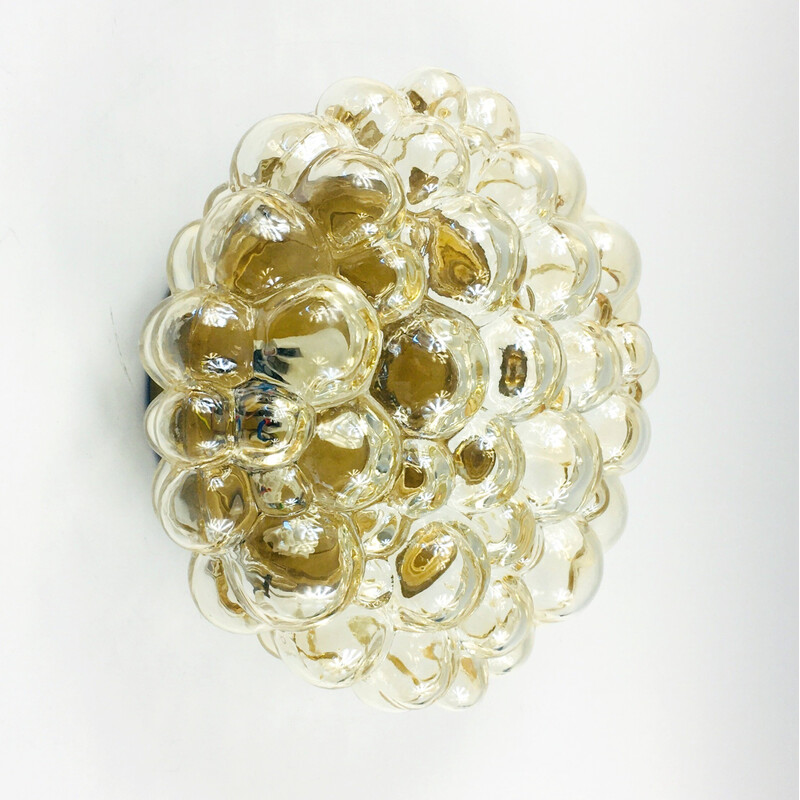 Mid-century amber Bubble glass ceiling lamp by Helena Tynell for Limburg, Germany 1970s