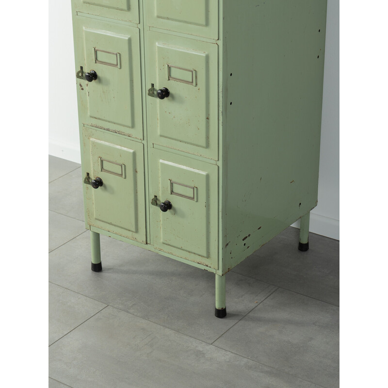 Vintage green metal locker, Netherlands 1950s