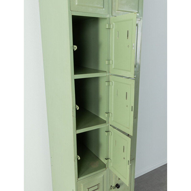 Vintage green metal locker, Netherlands 1950s