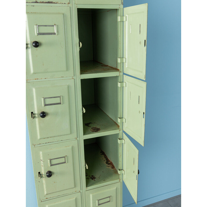 Vintage green metal locker, Netherlands 1950s