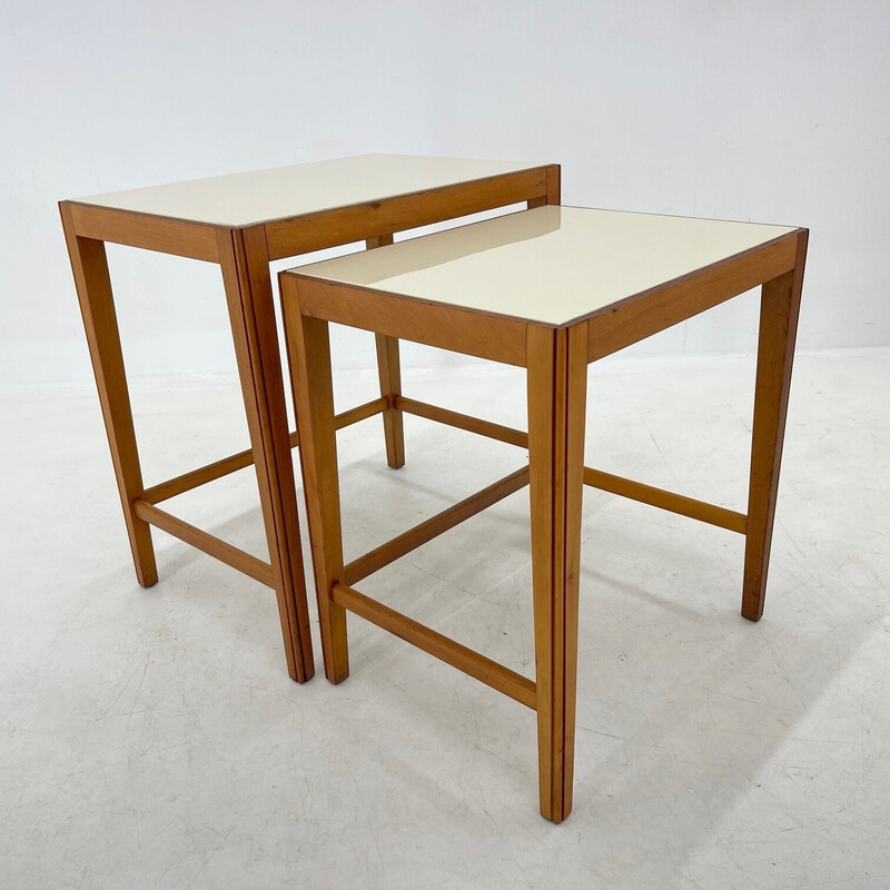Vintage-Tische aus Keramik und Holz, Deutschland 1950er Jahre
