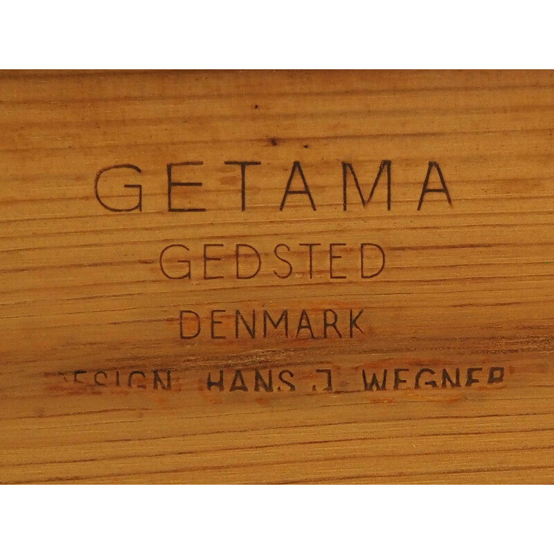 Vintage essenhouten bank van Hans J. Wegner voor Getama, 1960