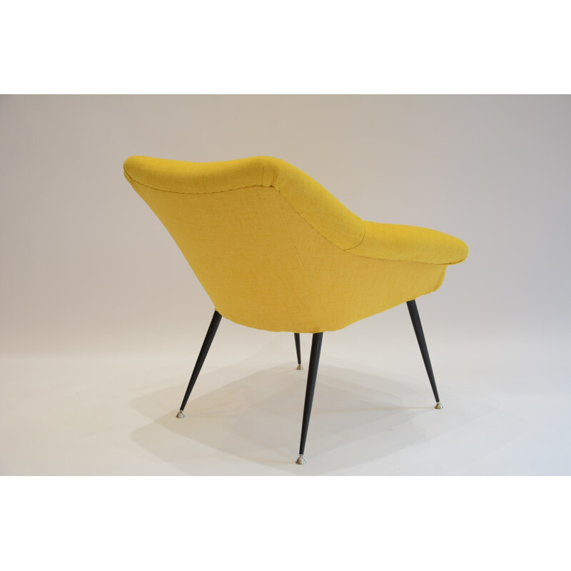 Fully restored armchair in yellow - 1970s