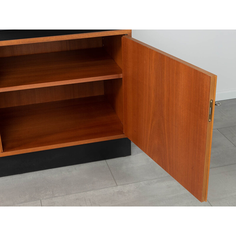 Vintage walnut two-part highboard with four doors, Germany 1960s