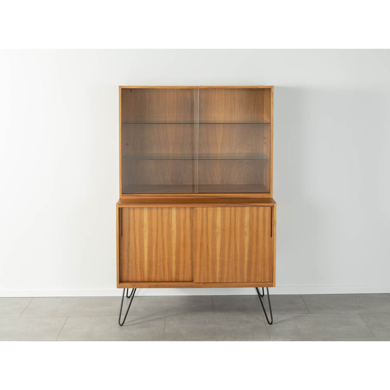 Vintage display cabinet in walnut veneer, Germany 1950s