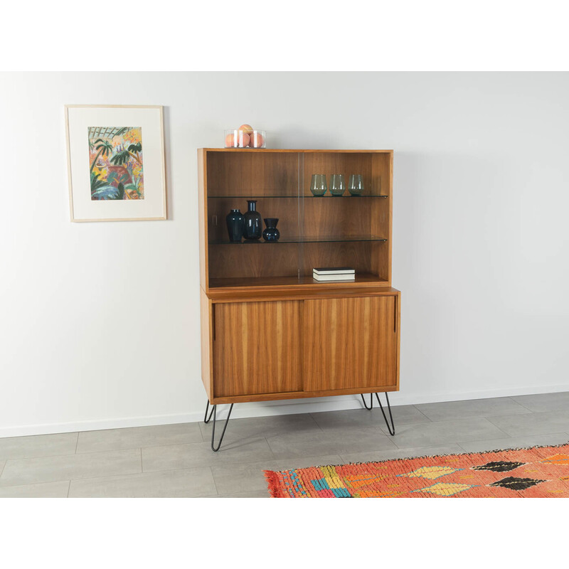 Vintage display cabinet in walnut veneer, Germany 1950s