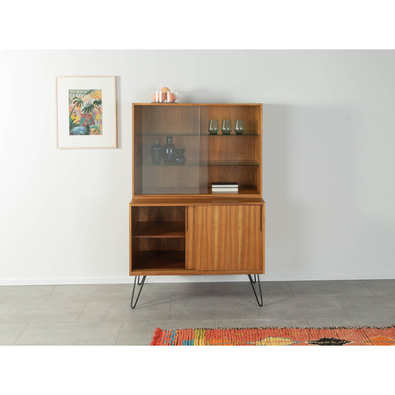 Vintage display cabinet in walnut veneer, Germany 1950s