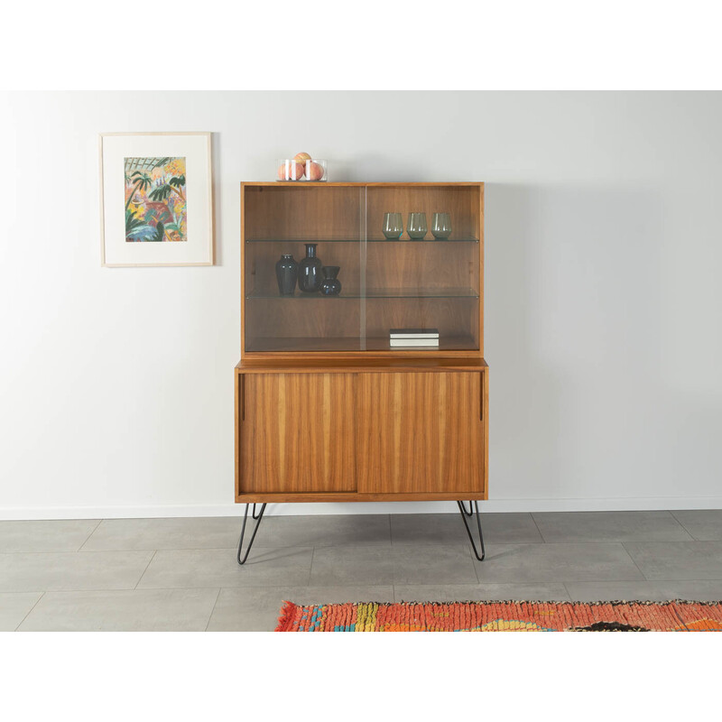 Vintage display cabinet in walnut veneer, Germany 1950s