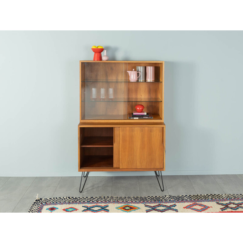 Vintage display cabinet in walnut veneer, Germany 1950s