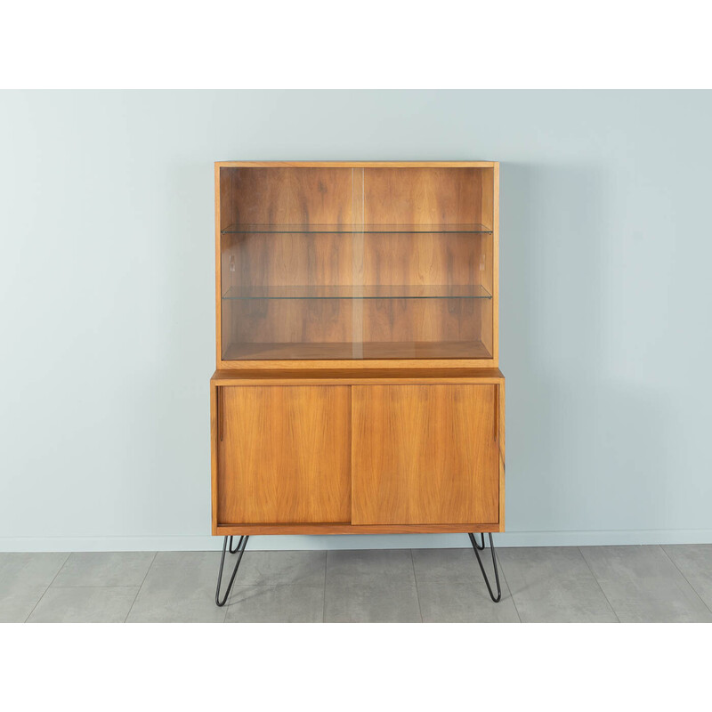 Vintage display cabinet in walnut veneer, Germany 1950s