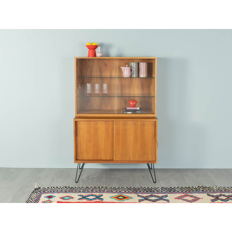 Vintage display cabinet in walnut veneer, Germany 1950s