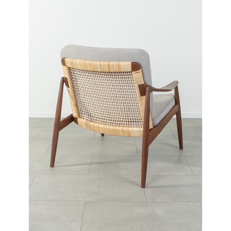 Vintage fauteuil met teakhouten frame van Hartmut Lohmeyer voor Wilkhahn, 1950