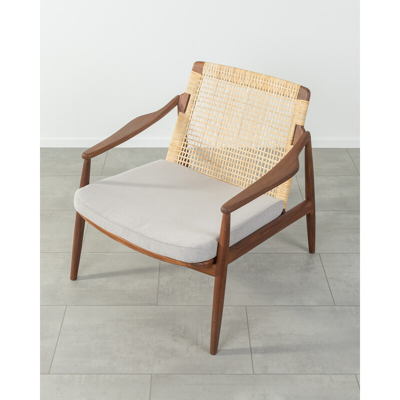 Vintage armchair with teak frame by Hartmut Lohmeyer for Wilkhahn, 1950s