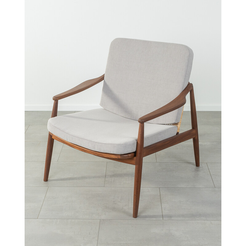 Vintage fauteuil met teakhouten frame van Hartmut Lohmeyer voor Wilkhahn, 1950