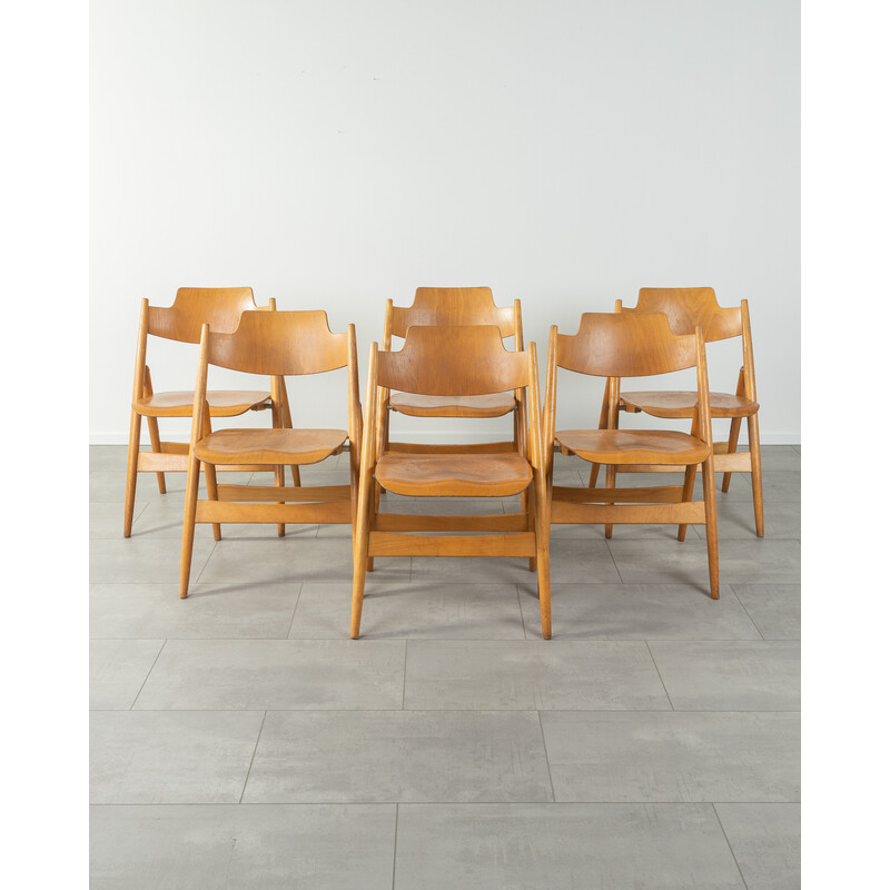 Set of 6 vintage Se 18 chairs by Egon Eiermann for Wilde and Spieth, Germany 1952