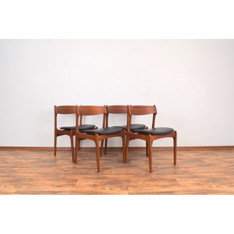 Set of 4 mid-century model 49 dining chairs by Erik Buch for O.D. Møbler, 1960s