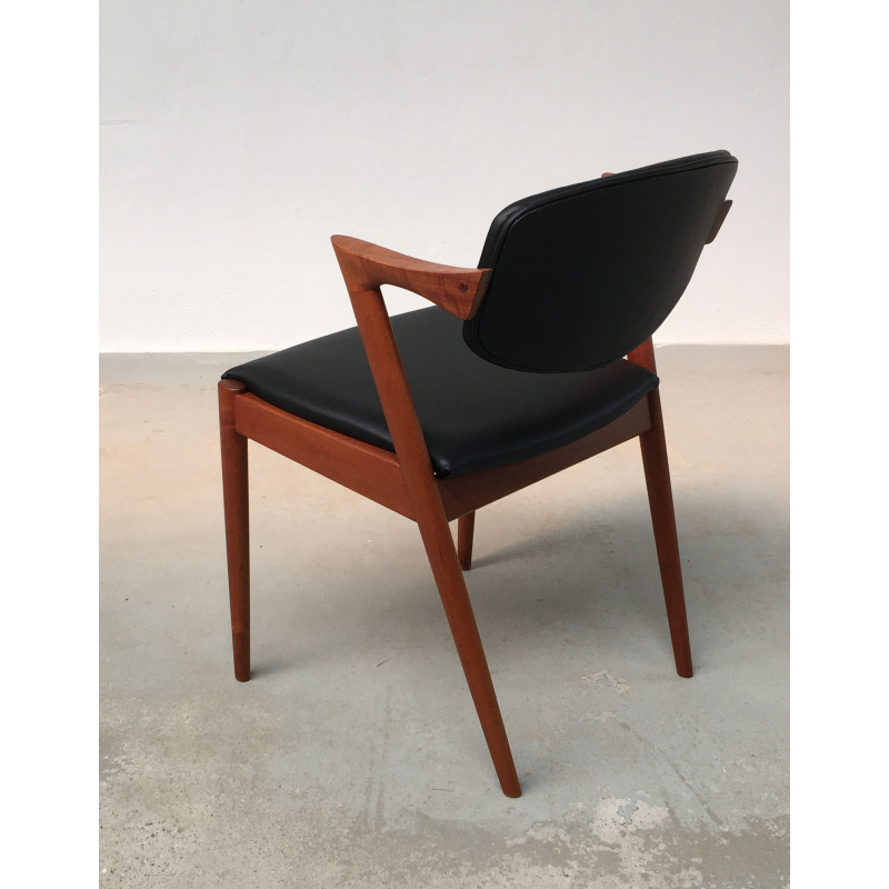 Set of 8 vintage teak dining chairs by Kai Kristiansen for Schous Møbelfabrik, 1960s