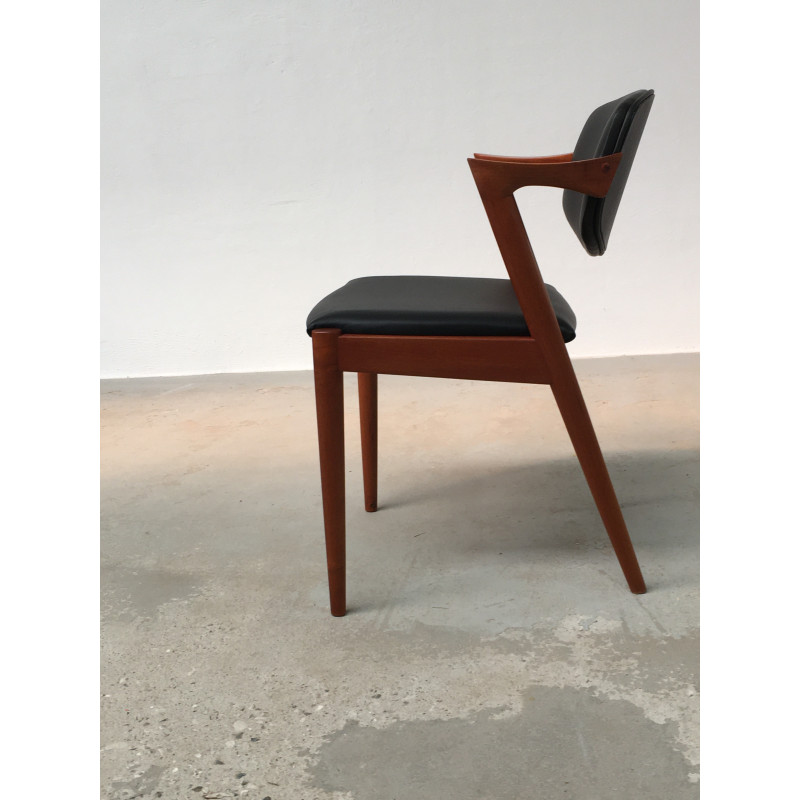 Set of 8 vintage teak dining chairs by Kai Kristiansen for Schous Møbelfabrik, 1960s