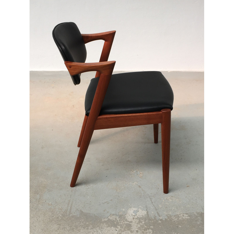 Set of 8 vintage teak dining chairs by Kai Kristiansen for Schous Møbelfabrik, 1960s