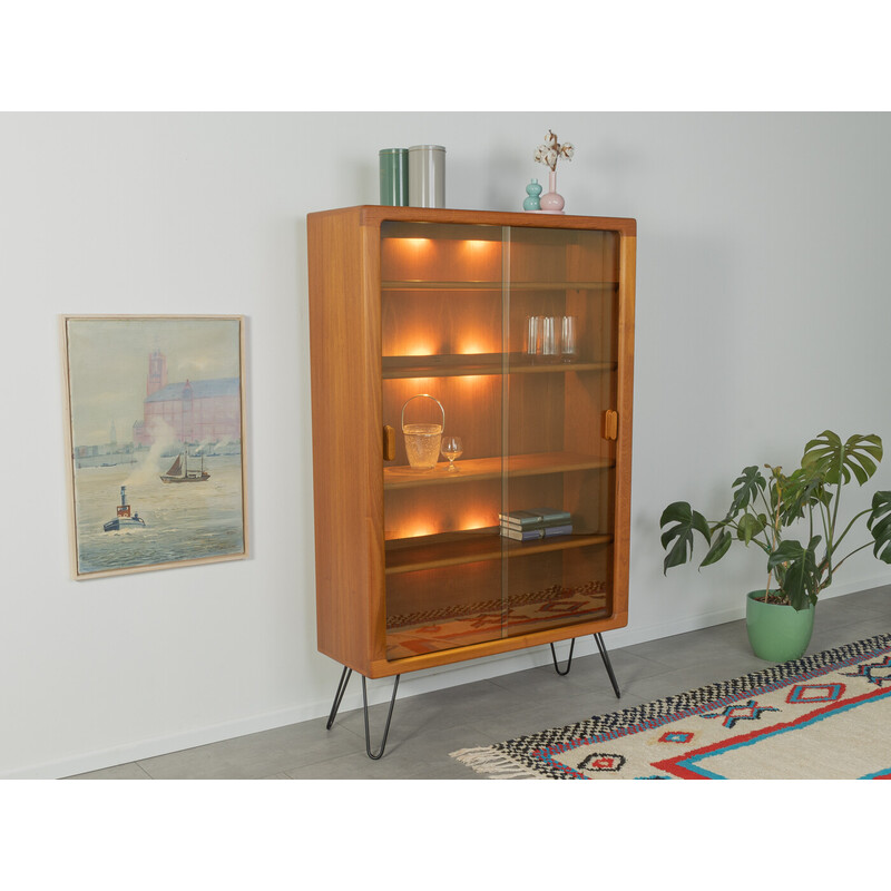 Vintage teak veneer display cabinet by Dyrlund, Denmark 1960s