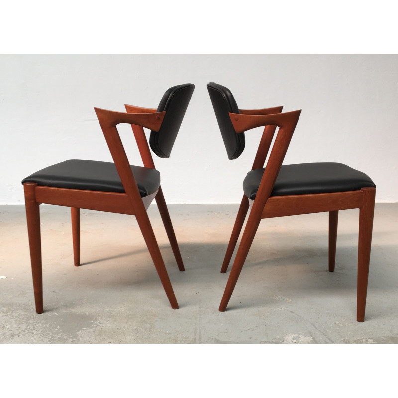 Set of 6 vintage teak dining chairs by Kai Kristiansen for Schous Møbelfabrik, 1960s