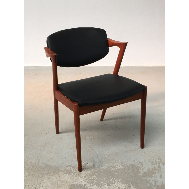 Set van 6 vintage teakhouten eetkamerstoelen, Kai Kristiansen voor Schous Møbelfabrik, 1960