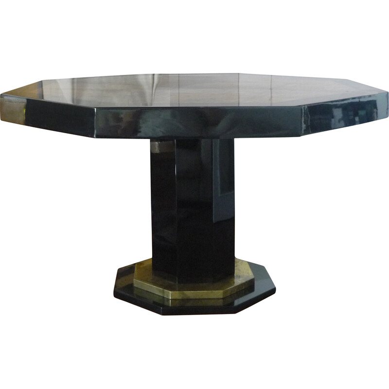 Vintage octagonal table by Jean Claude Mahey, 1970