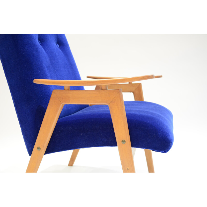 Czech armchairs in blue - 1960s