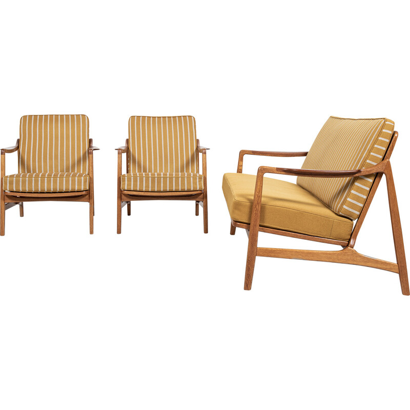 Mid century living room set in oakwood and teak by Tove and Edvard Kindt-Larsen for France and Daverkosen