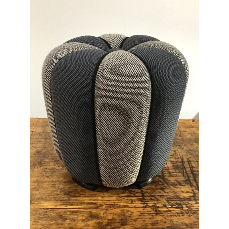 Mid-century Czech stool in grey fabric, Jindrich HALABALA - 1930s